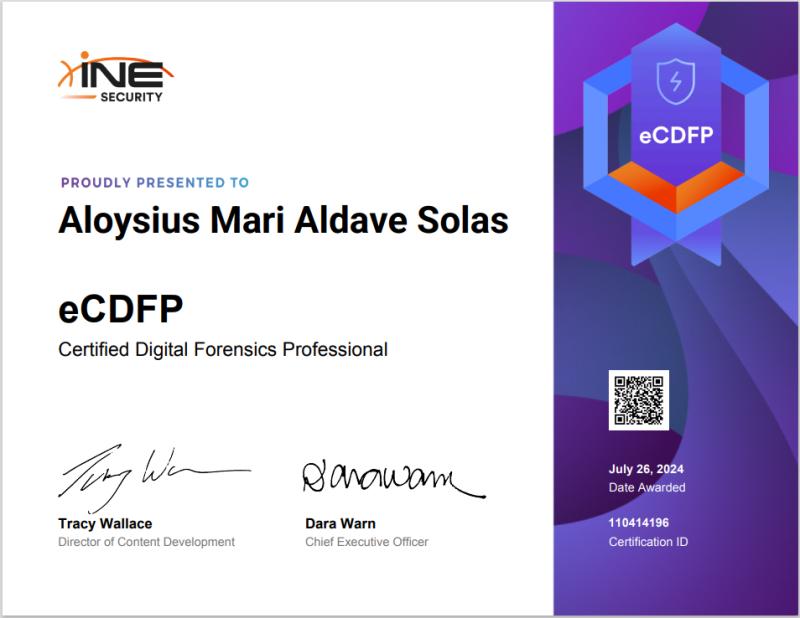 Certified Digital Forensics Professional (eCDFP)